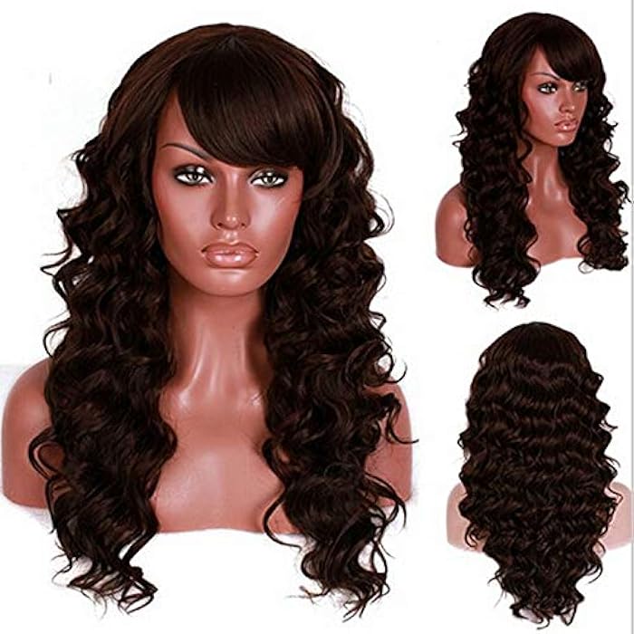DILLARDS Fashion Heat-Resistant Fluffy Elegant Long Curly Wigs Brown For Ladies 0820-12 - Image 1